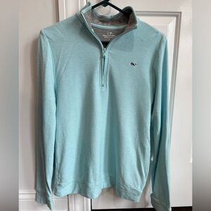 Vineyard Vines Aqua Zip-Up Sweater